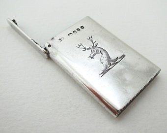 Rare Sampson Mordan 1884 Antique Victorian Sterling Silver Slimline Sprung Flip-Top Match Vesta Case