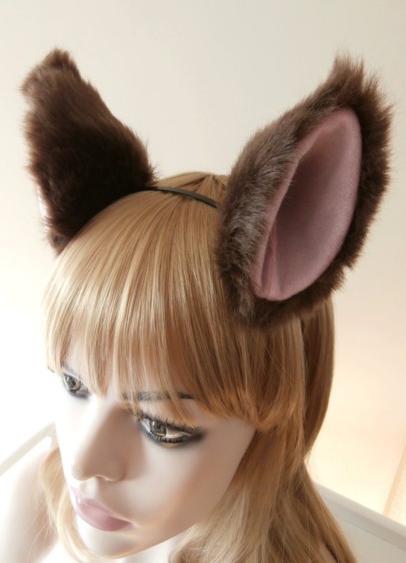 1 Pair Anime Lolita Coffee Hair Clip Cosplay Neko Cat Fox Ears ear