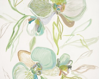 Light Green Orchids Print