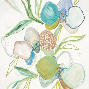 Türkis Orchidee Print
