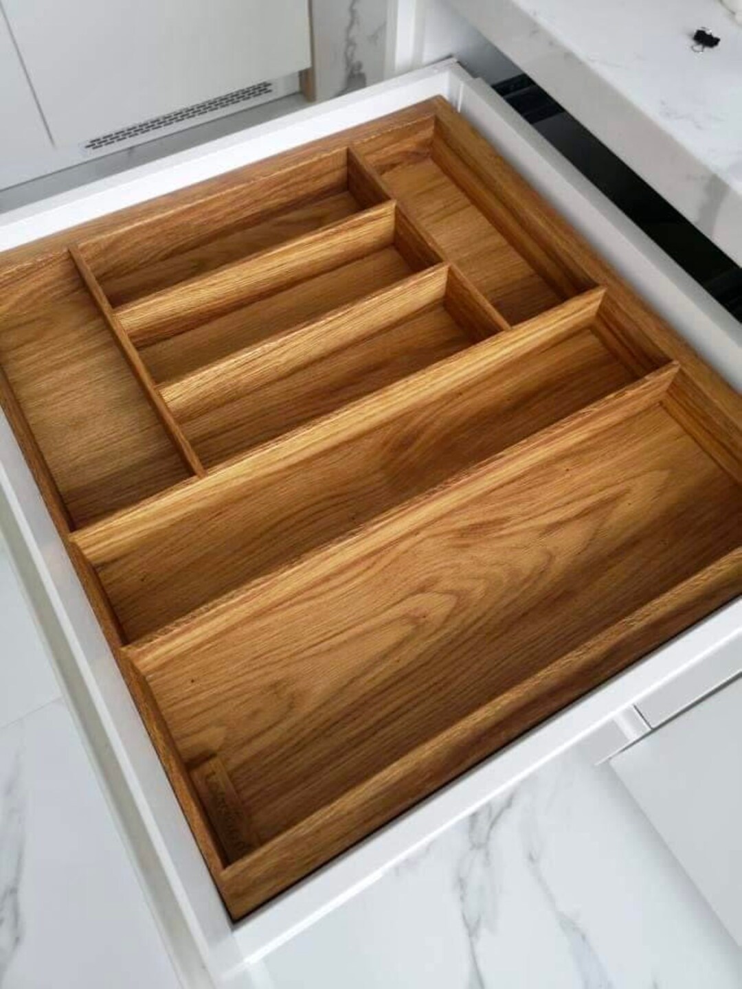 Custom Drawer Organizer. Silverware Organizer. Kitchen Drawer Organizer