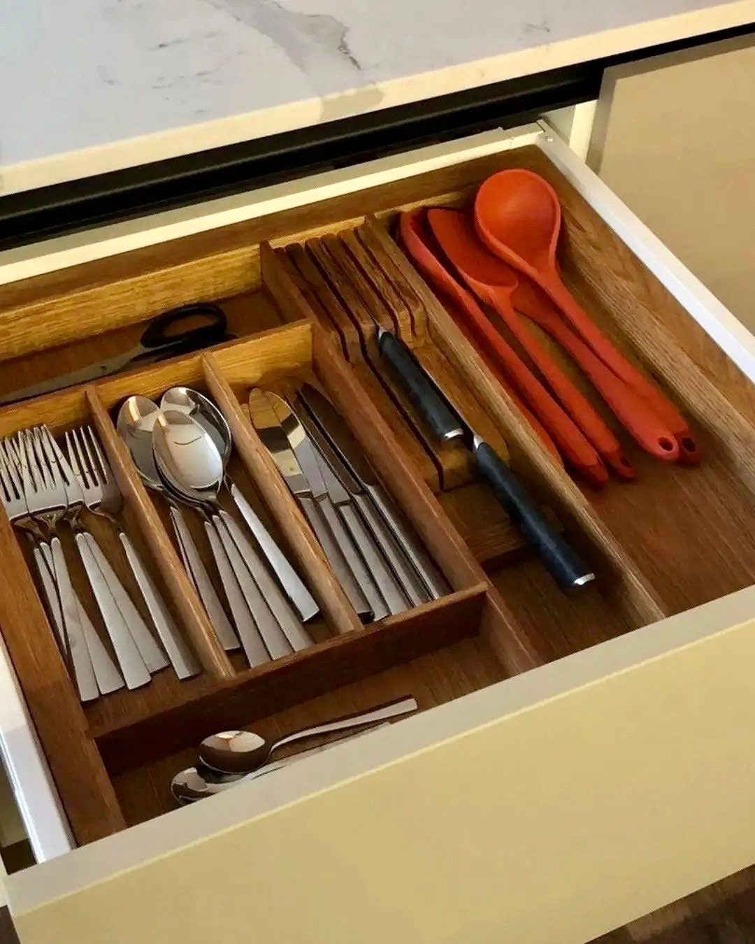 🔥 2 Tiers Cutlery+Utensils Kitchen Drawer Organizer - GEN2 🔥 Fit