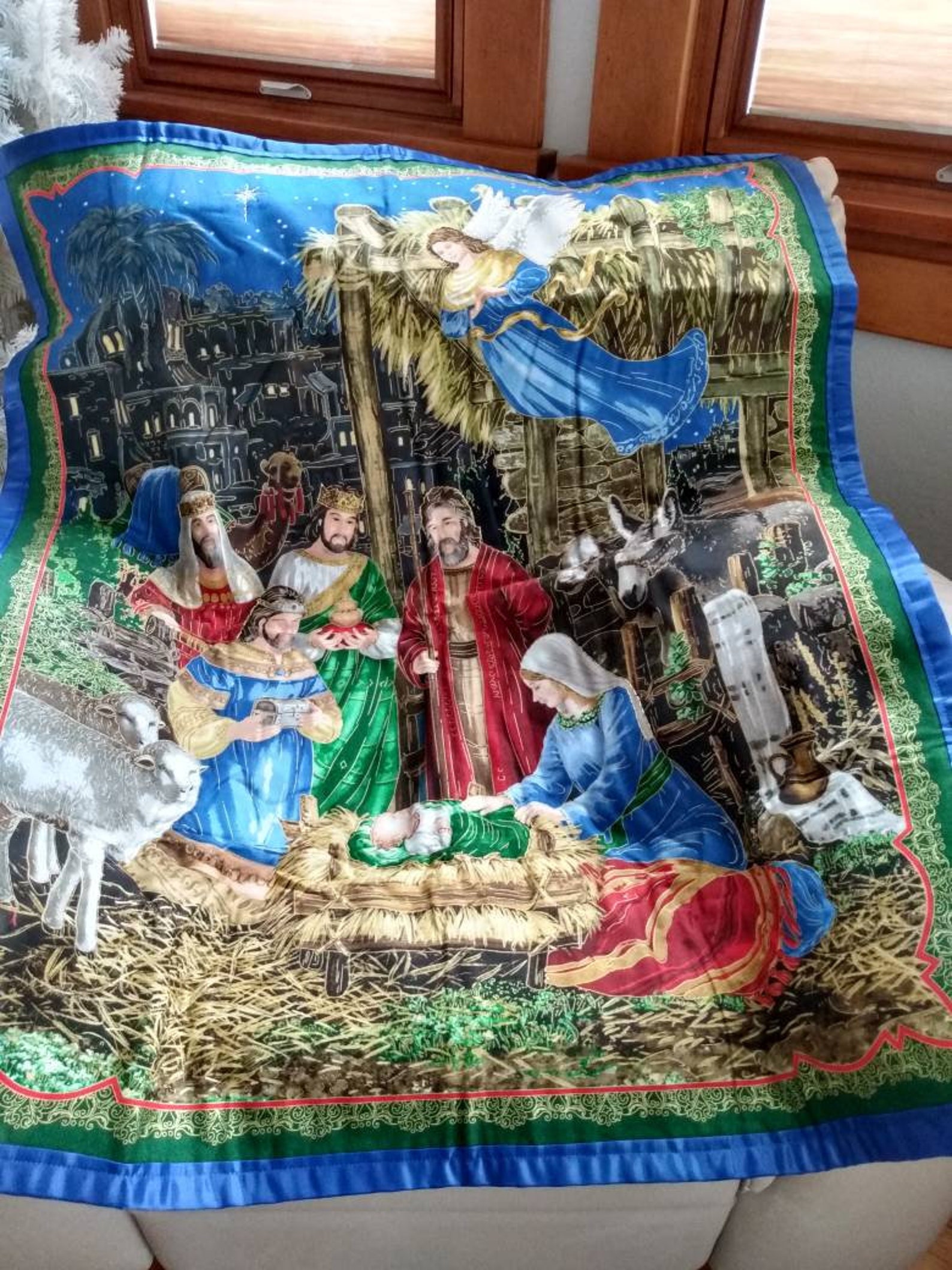 Christian Nativity Scene Wall Tapestry Or Throw  Etsy