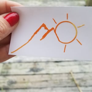 Mountain and Sun Car Decal, Mountain Decal, Mountain Stickers, Nature Car Decals, Holographic Vinyl Decal, Stickers for Car