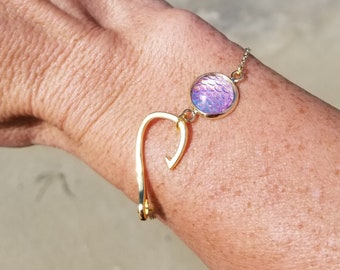 Gold Mermaid Gift Bracelet, Fishing Bracelet, Fishing Jewelry Gift, Gift for Best Friend, Friendship Bracelet, Beach Bracelet