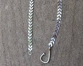Silver Fish Bone Choker, Personalized Fish Hook Necklace, Custom Fishing Gift, Beach Jewelry, Wrap Bracelet