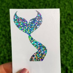 Holographic Glitter Mermaid Tail Decal, Mermaid Decal, Mermaid Sticker, Laptop Decal, Phone Case Decal, Tumbler Decal, Car Decal