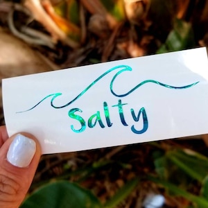 Salty Wave Car Decal, Wave Car Stickers, Beach Decal, Wave Stickers, Beach Car Decal, Surfboard Decal, Paddleboard Stickers