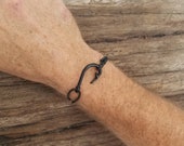 Men 39 s Fish Hook Bracelet, Fishing Gift for Man, Fishing Bracelet, Adjustable Bracelet