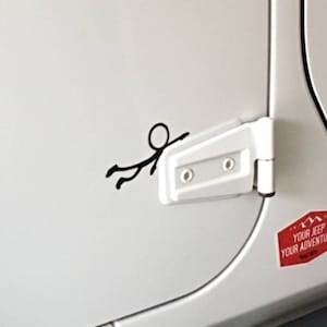 Stick Figure Holding onto car decal, Stick Figure blowing in wind car decals, Stick Figure vinyl decals