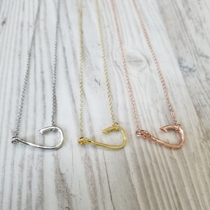 Personalized Fish Hook Necklace, Fishing Gifts for Her, Fishing Jewelry, Christian Jewelry image 2