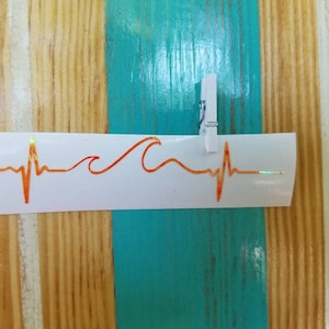Lifeline Wave Decal, Beach Decals, Wave Heartbeat Decal, Wave Car Decal, I love the beach
