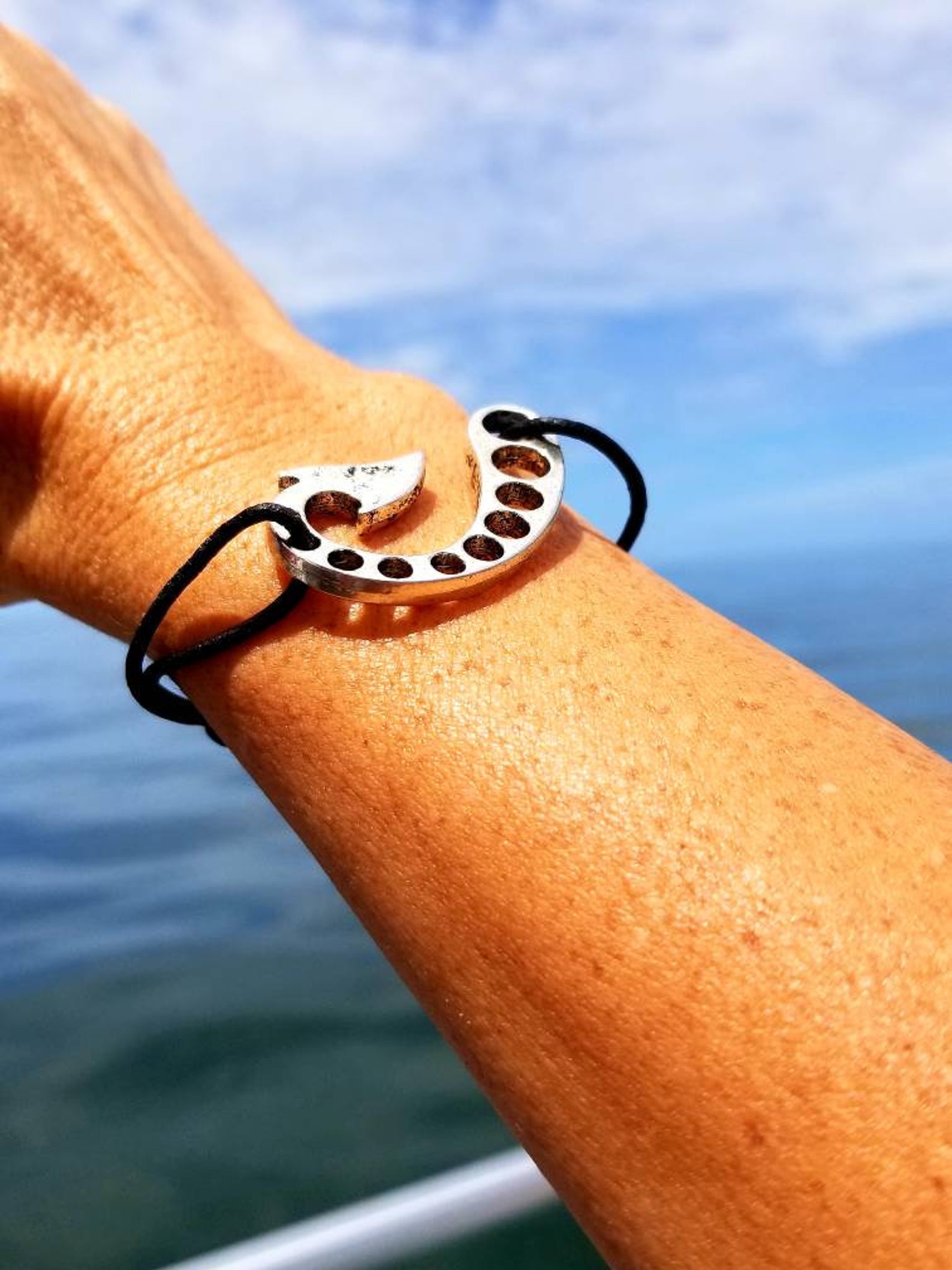 Adjustable Men's Fish Hook Bracelet Custom Fishing Gift Etsy