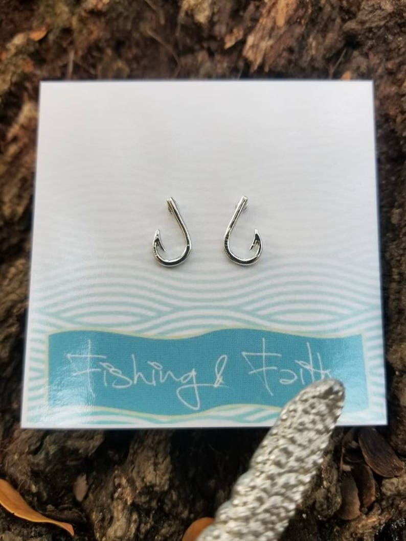 Silver Fish Hook Earrings Fishing Earrings Silver Hook Etsy