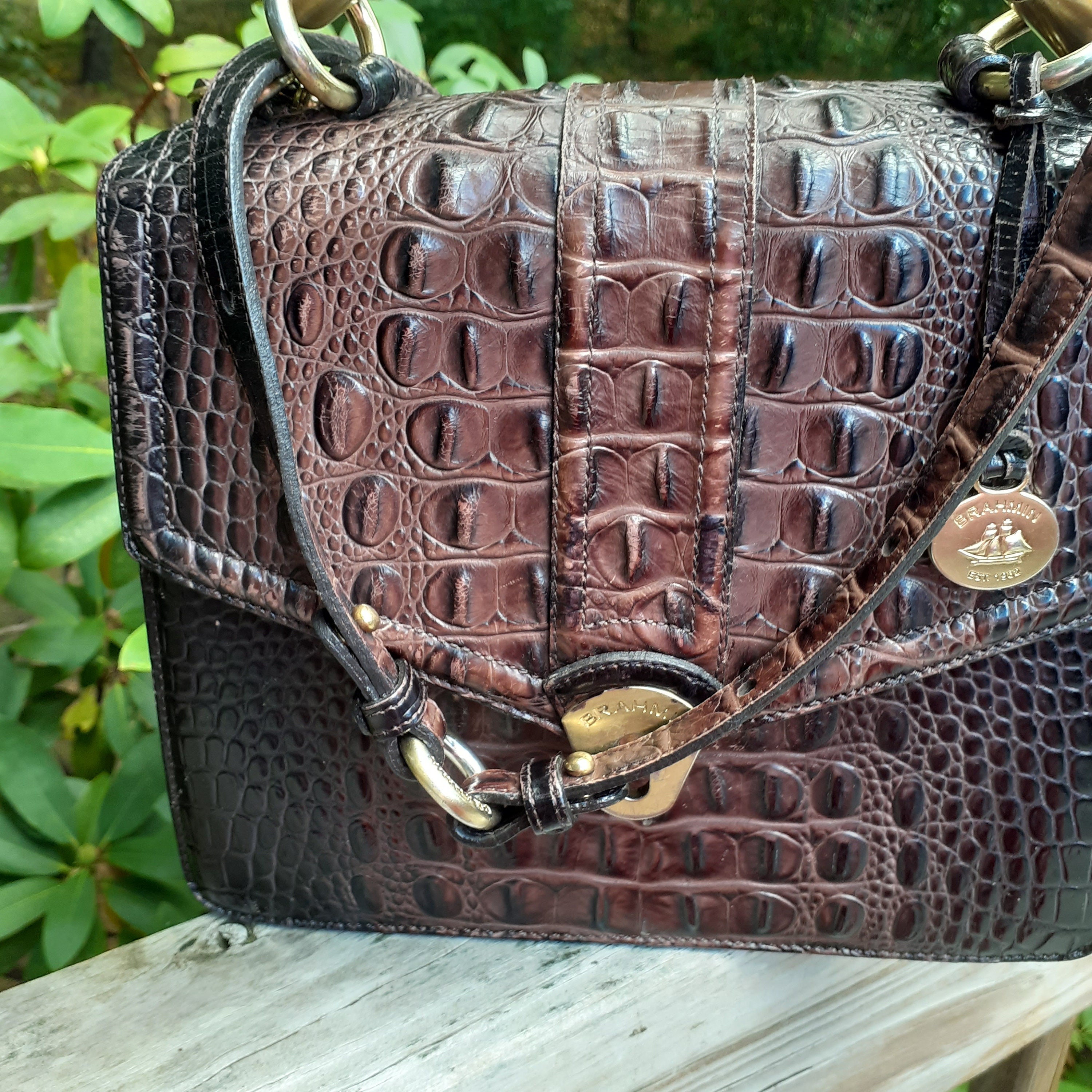 BRAHMIN Melbourne Collection Large Duxbury Fanciful Dome Satchel Bag