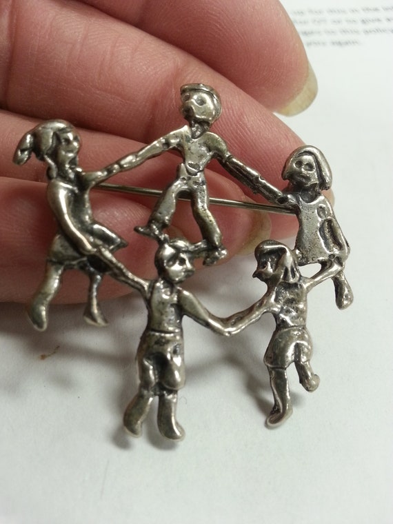 sterling pin, 925. children, mothers, teachers, c… - image 4