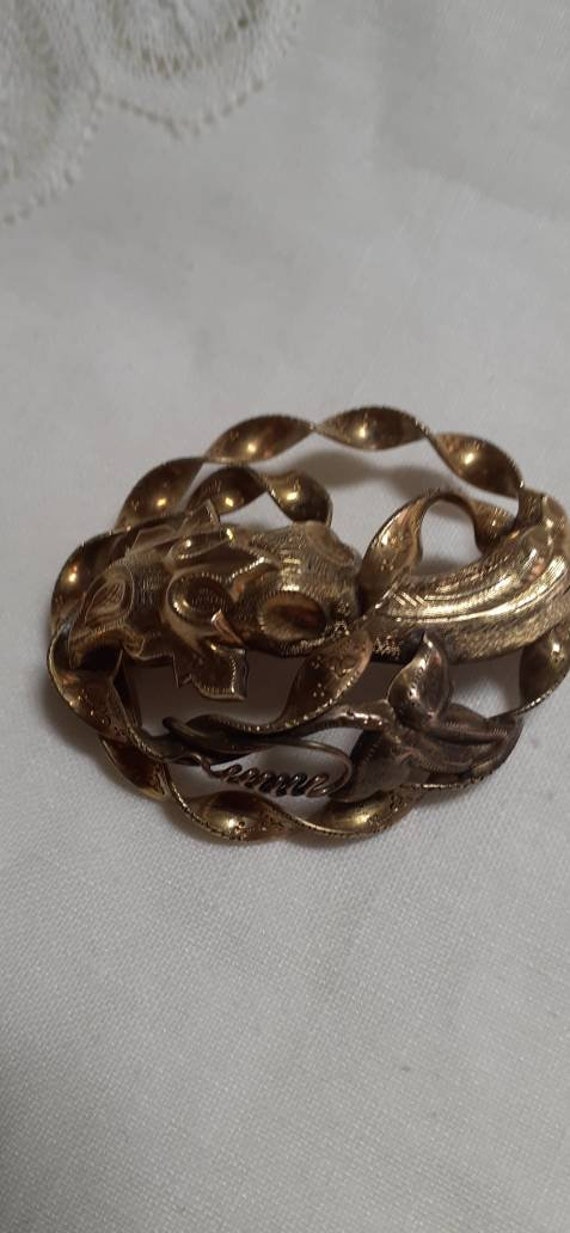 Vintage brooch,vintage pin,gold filled, antique br