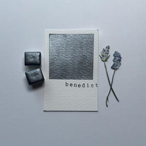 Benedict grey gray shimmer watercolor paint  for painting, crafts, calligraphy, art, gifts