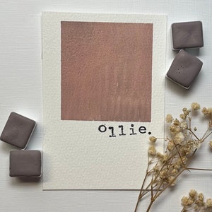 Ollie brown pastel matte brown taupe watercolor half pan for painting, art, calligraphy