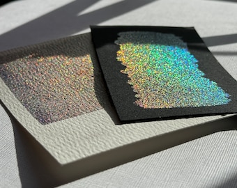Purity shimmer pure  holographic glitter watercolor paint half pan for calligraphy, art, crafts, lettering, pointed pen, detail art