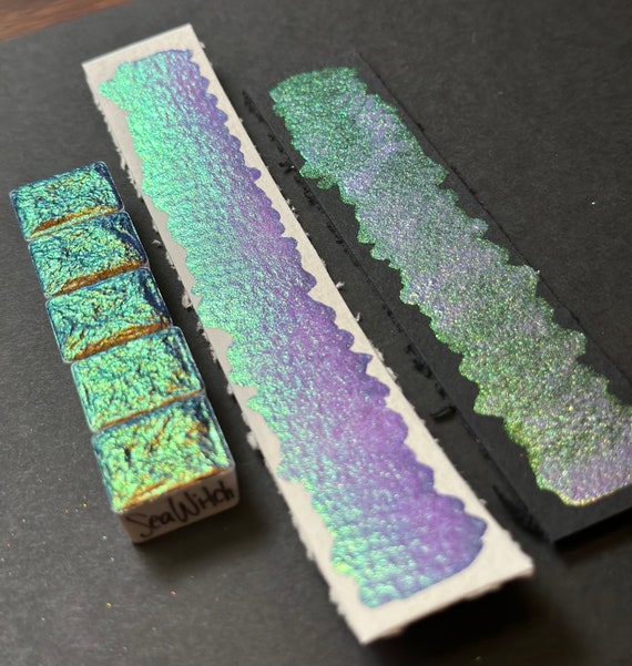 Sea witch purple green super shift watercolor paint for calligraphy, art, painting, pointed pen, crafts