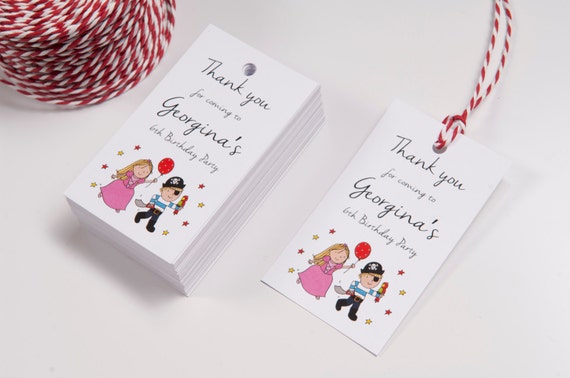 Personalised Party ware Girl/'s party PARTY BAG TAGS Party bag labels Place setting cardstags