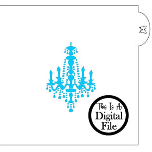 Digital Cut File, SVG, Chandelier Cookie Stencil