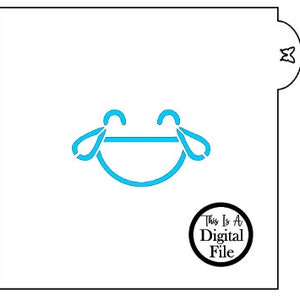Digital Cut File, Happy Crying Emoji Digital Cookie Stencil