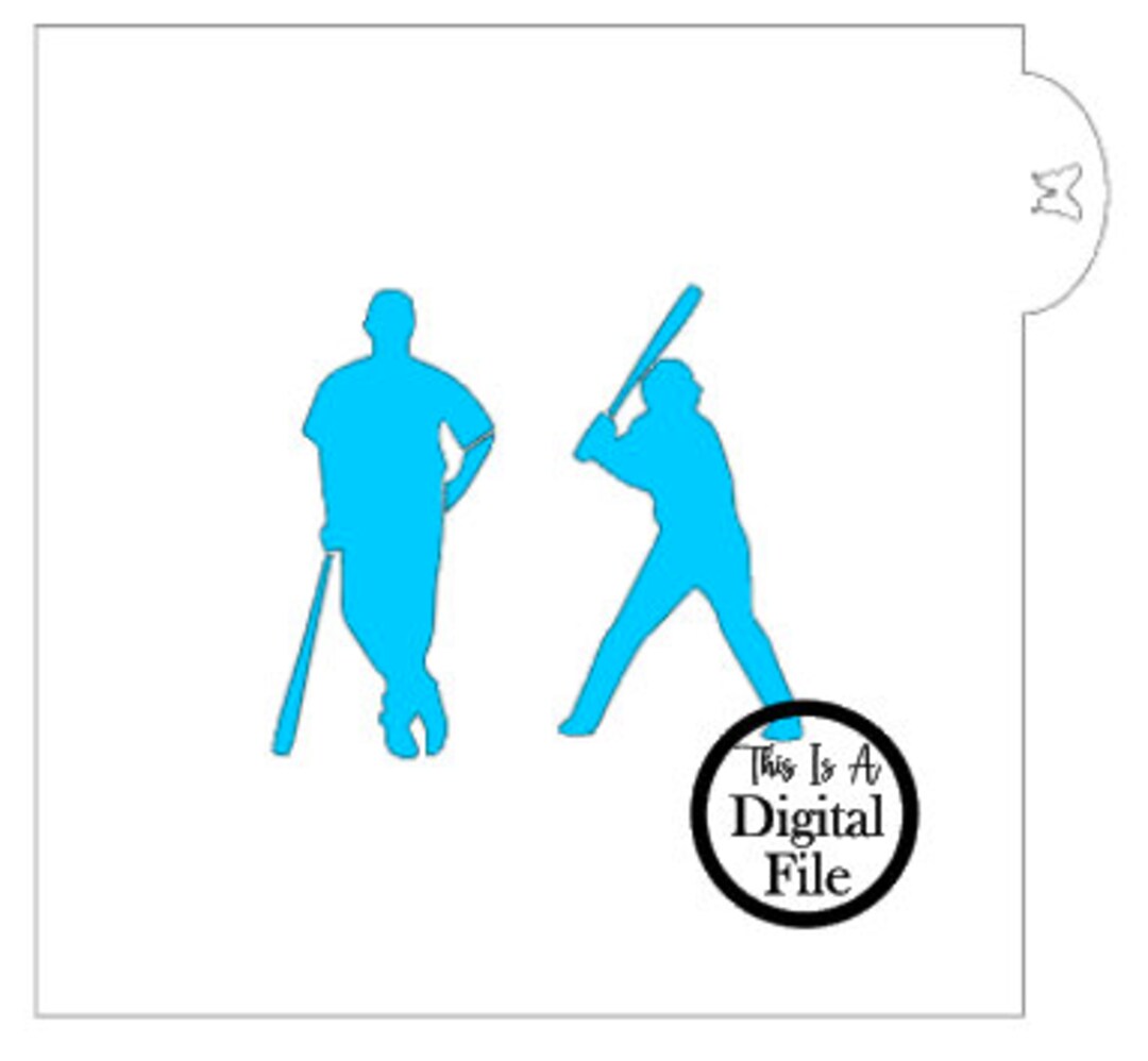 Digital File, Baseball Silhouette Stencil Set (2 Stencils) - Etsy