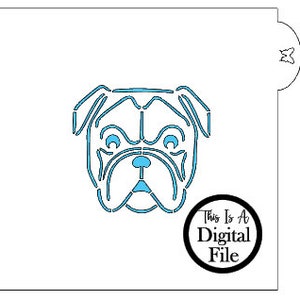 Digital Cut File, SVG, Bulldog Face Cookie Stencil