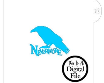 Digital Cookie Stencil, Nevermore, Edgar Allen Poe, Cookie Stencil