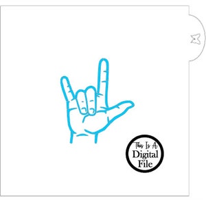 Digital Cut File, SVG, Love Sign Language Cookie Stencil