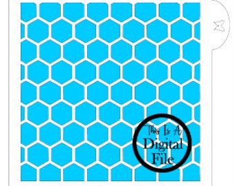 Digital Cut File, Large Honeycomb Cookie Stencil Background