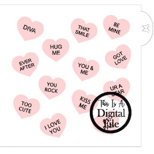 Valentine's Day Conversation Heart Digital Paper Backgrounds – Your Paper  Stash