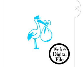 Digital Cut File, Stork Cookie Stencil