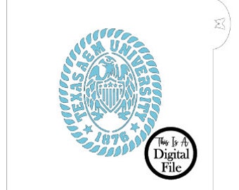 Digital Cut File, University Ring Cookie Stencil, SVG