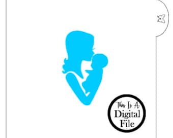 Digitale Plotterdatei, Mutter und Baby, Keks Schablone