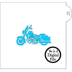 Digital Cut File, Motorcycle, 5.5&quot; x 5.5&quot; Cookie Stencil