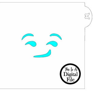 Digital Cut File, Sly Emoji Digital Cookie Stencil