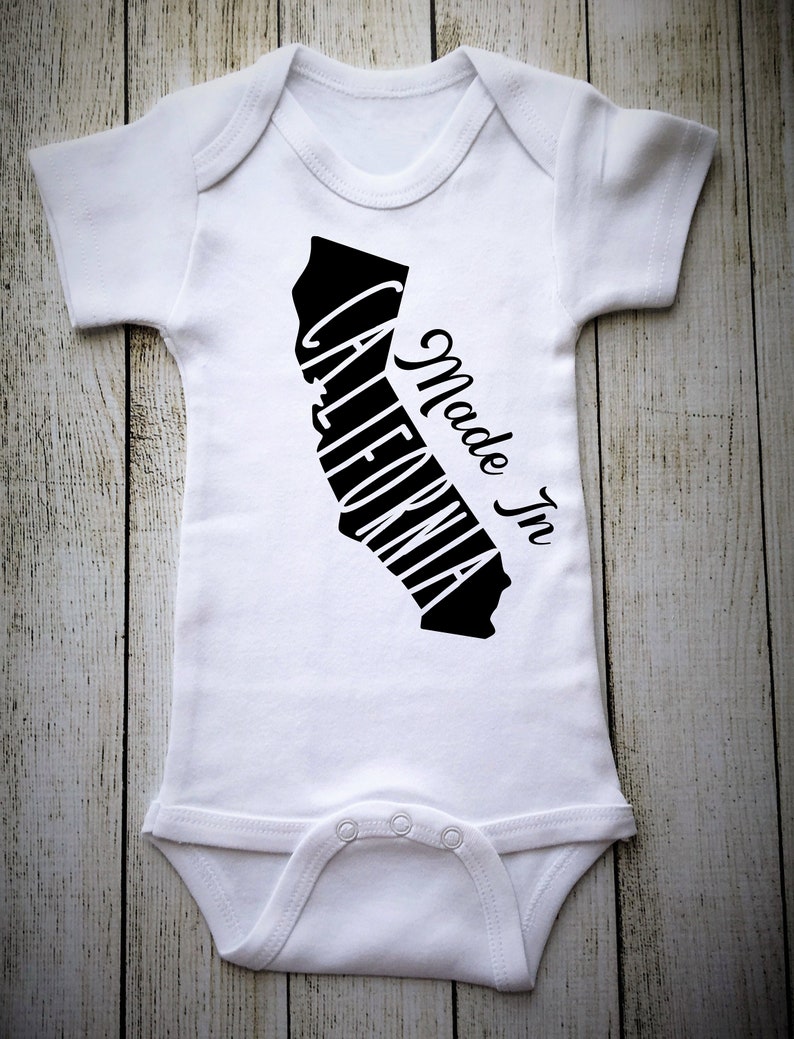 California Onesie\u00ae Baby Shower Gift Gender Neutral Black Custom Onesie\u00ae