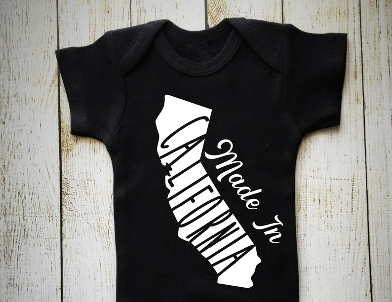 California Onesie\u00ae Baby Shower Gift Gender Neutral Black Custom Onesie\u00ae