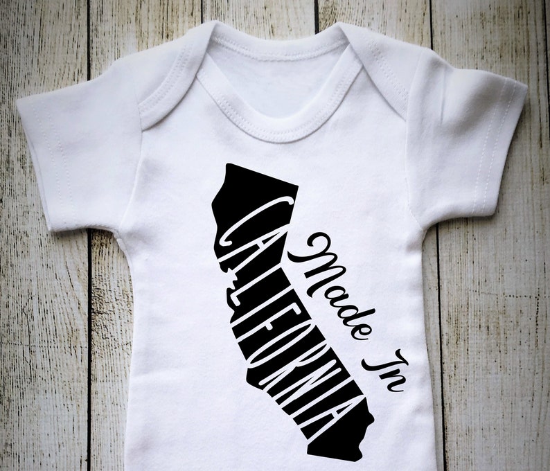 California Onesie\u00ae Baby Shower Gift Gender Neutral Black Custom Onesie\u00ae