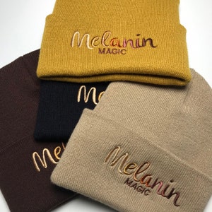 Melanin Magic Beanie. Black Owned shop. Juneteenth hbcu blm image 1