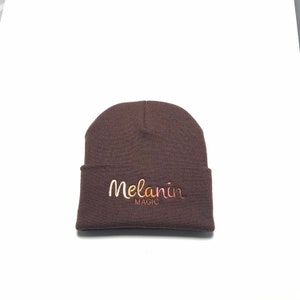 Melanin Magic Beanie. Black Owned shop. Juneteenth hbcu blm Brown