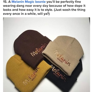 Melanin Magic Beanie. Black Owned shop. Juneteenth hbcu blm image 3