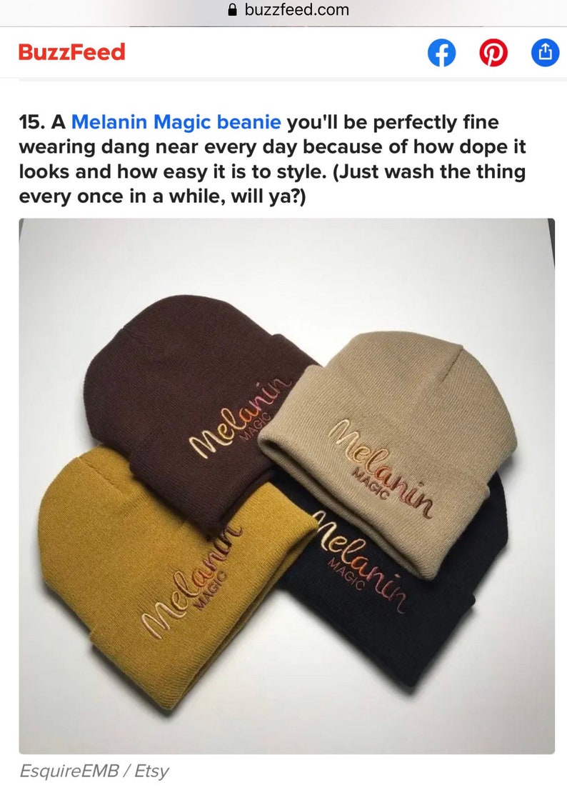 Melanin Magic Beanie. Black Owned shop. Juneteenth hbcu blm image 3