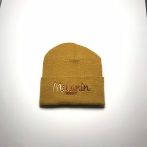 Melanin Magic Beanie. Black Owned shop. Juneteenth hbcu blm Wheat