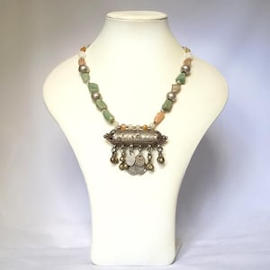 Vintage Yemenite Amulet box Necklace Antique Islamic Silver coins