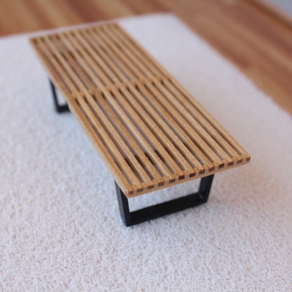Mid Century Modern, George Nelson Platform Bench, 1/12 scale, Full Scale, Dollhouse Miniature
