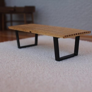 Mid Century Modern, George Nelson Platform Bench, 1/12 scale, Full Scale, Dollhouse Miniature image 3